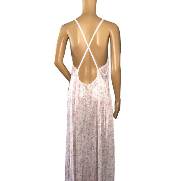 Vintage Petra Fashions Floral Maxi Nightgown Lingerie With Lace Trim - Picture 14 of 15
